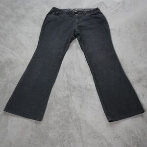 Eddie Bauer Corduroy Curvy Bootcut Flare Pants Womens Size 12 Black Casual